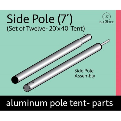 Party Tents Direct 20' x 30' Anodized Aluminum Tent Side Poles ONLY   